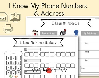 All About Me: I Know My Address and Phone Numbers [Safety Unit]