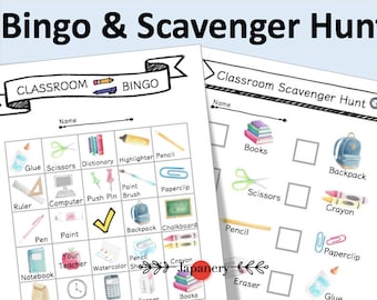 Scavenger Hunt & Bingo [Classroom Theme] Back to School Printable