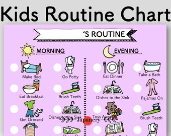 Kids Chore/ Routine Chart: Morning and Evening
