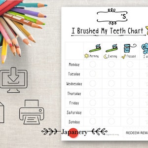 I Brushed My Teeth Chart | Routine Chart | Tooth Brushing Printable Chart | Kids Routine |