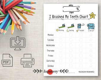 I Brushed My Teeth Chart | Routine Chart | Tooth Brushing Printable Chart | Kids Routine |