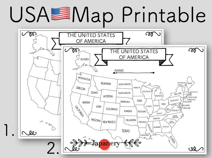 usa map printable etsy