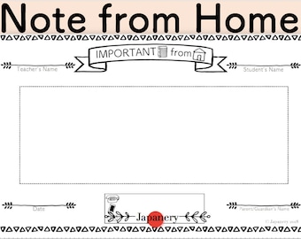 Note to Teachers from Home/Parents
