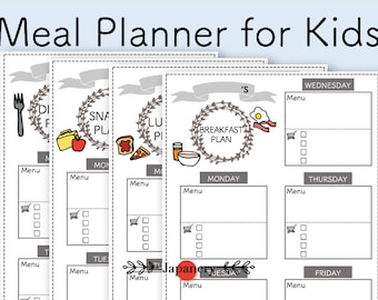 Meal Planner for Kids: Weekdays | Homeschool | Nutrition | Health Study