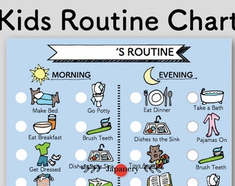 Kids Chore/ Routine Chart: Morning and Evening