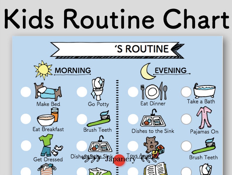 kids-chore-routine-chart-morning-and-evening-etsy