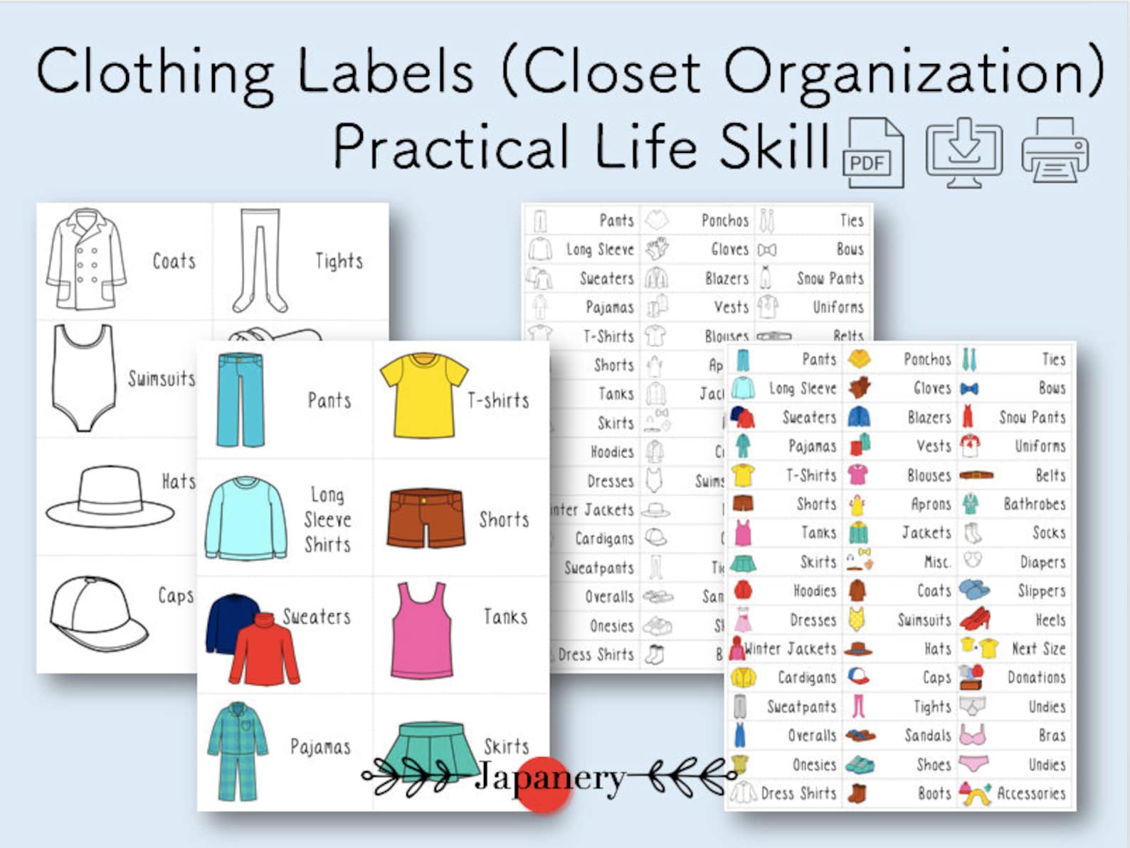 Clothing Labels closet Organization Practical Life Skill Etsy New Zealand