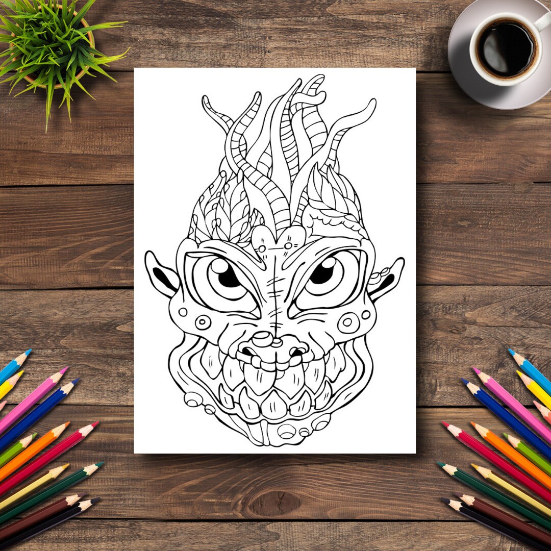 Halloween Monster Coloring Page: Printable Zombie Troll Art (digital ...