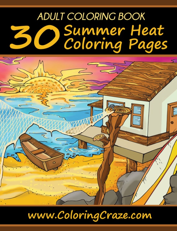 Download Adult Coloring Book 30 Summer Heat Coloring Pages Flowers Etsy