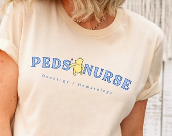 PEDS Hematology Oncology Nurse Shirt Pediatric Oncology Shirt Pediatric Hematology Oncology Shirt Classic Winnie the Pooh Nurse Shirt