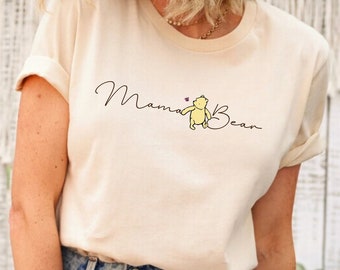 Mama Bär Winnie the Pooh Shirt Mama Shirt für Muttertag Mama Pooh Bär Shirt Classic Winnie the Pooh Mom Shirt Pooh Mutter Geschenk