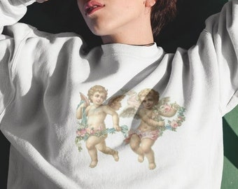 Carino estetico cherubino angelo felpa angelo cherubino felpa cherubino felpa felpa estetica felpa oversize
