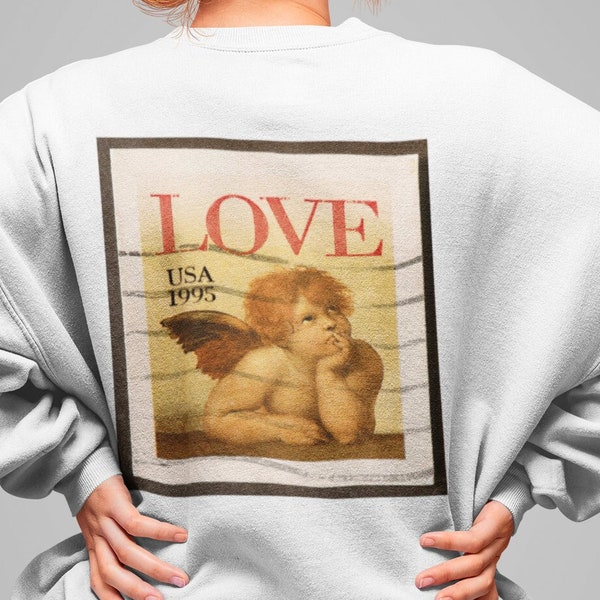 Y2K Sweatshirt 90s Nostalgia Cherub Sweatshirt Cupid Sweater Y2K Fashion Vintage Fashion Oversized Sweatshirt Vintage Clothing