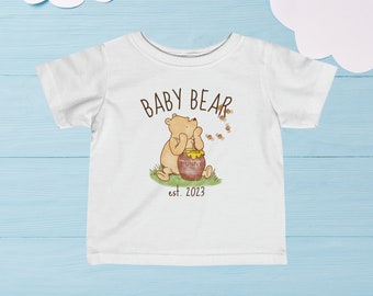 Baby Bear Tshirt Winnie the Pooh Baby Shower Tshirt Winnie the Pooh Party Tshirt Custom Baby Tshirt 1st Birthday Gift 2nd Birthday Gift