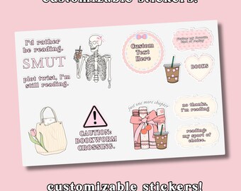 Custom Reading Stickers for Kindle Coquette Stickers for Booklovers Vintage Pink Bow Stickers Soft Girl Era Stickers Aesthetic Stickers Gift