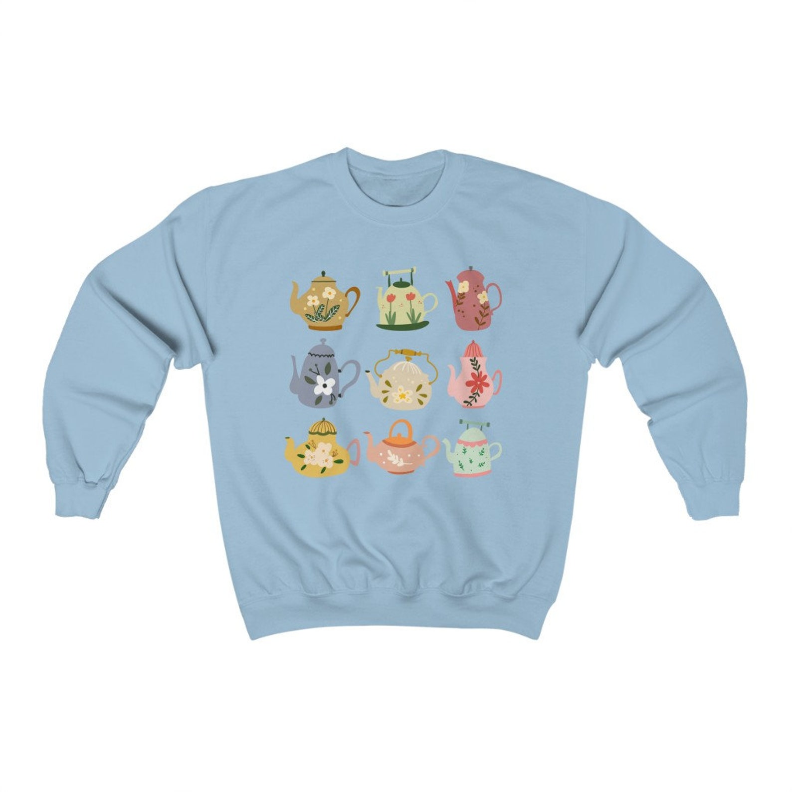 Cottagecore Teapot Sweatshirt Vintage Teapots Gift for Tea Etsy