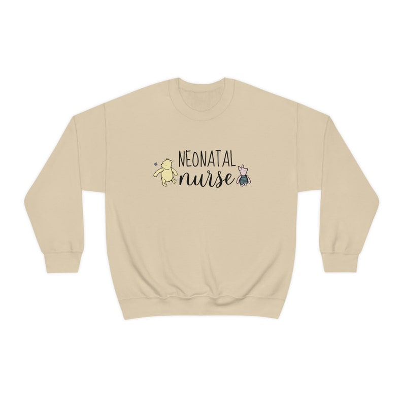 Neonatal Nurse Winnie the Pooh Sweatshirt NICU Nurse Sweatshirt NICU Nurse Sweater NICU Nurse Gift Nicu Nurse Crewneck Nicu Rn Gift Sand