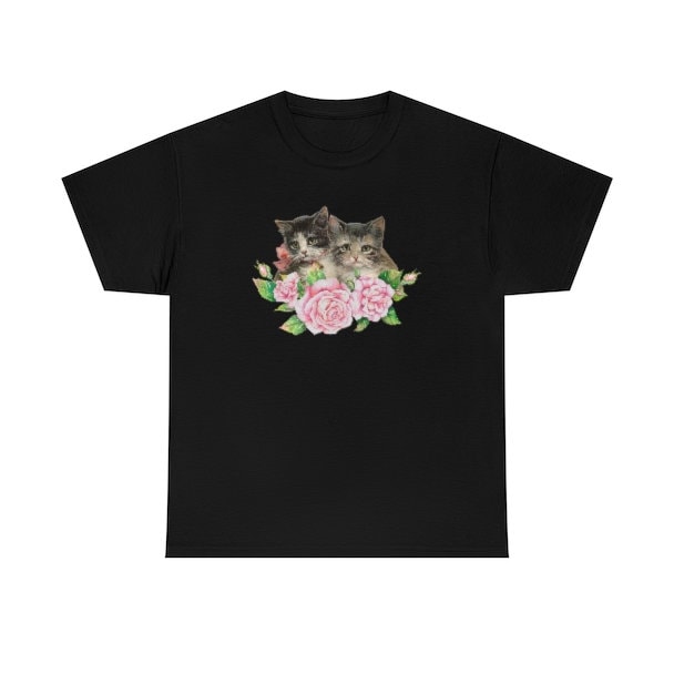 Vintage Cat Print Shirt Y2K Kittens Shirt Cute Kittens Shirt
