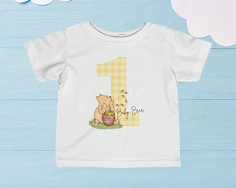 1st Birthday Winnie the Pooh Tshirt First Birthday Winnie the Pooh Party Tshirt Baby Bear Tshirt First Birthday Outfit 1st Birthday Gift