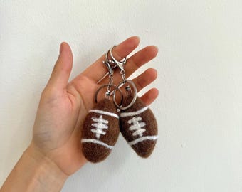 Felt Football Keychain, Handmade Football Charm, Game Day Bag Charm, Football Coach Gift, Senior Football Player Gift