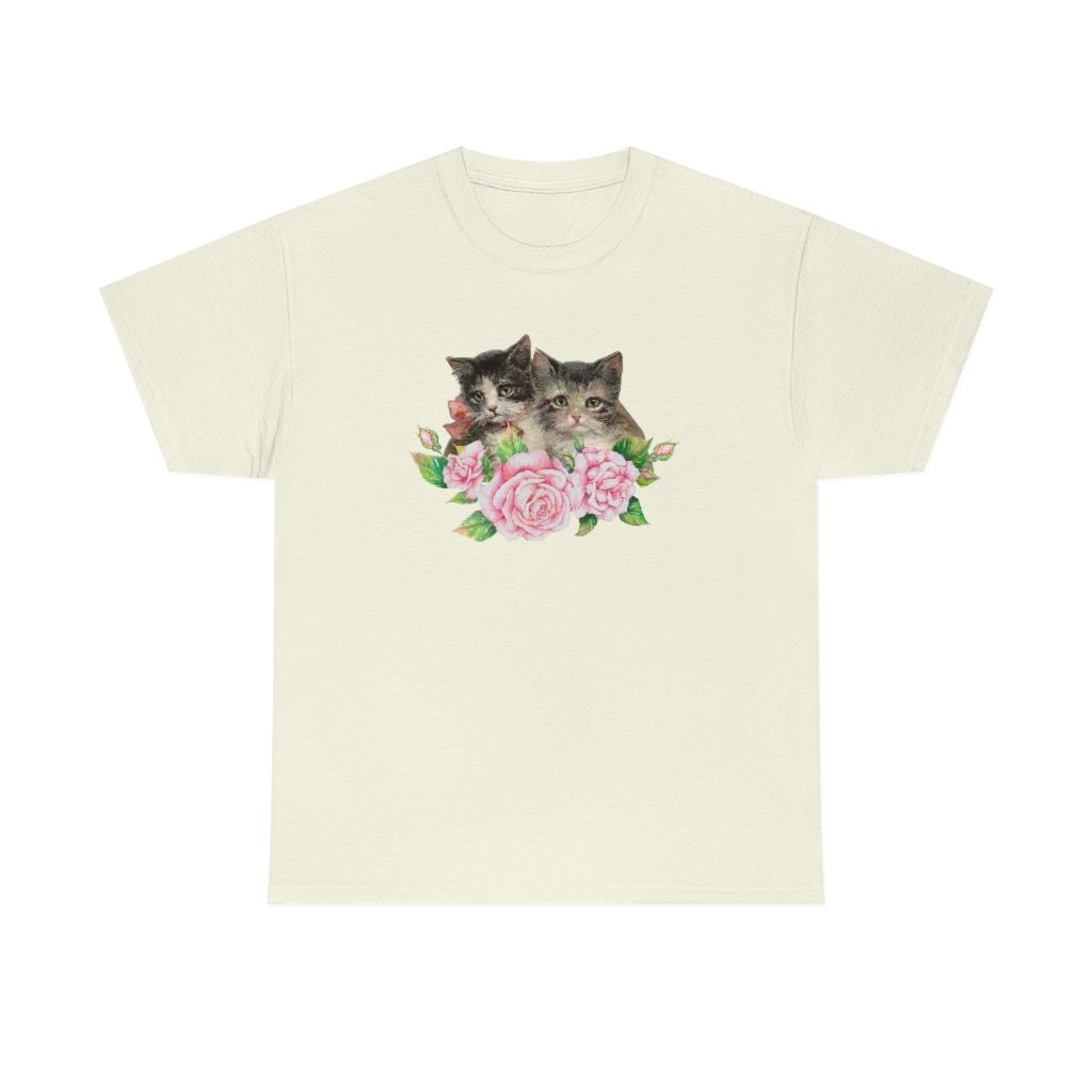 Vintage Cat Print Shirt Y2K Kittens Shirt Cute Kittens Shirt