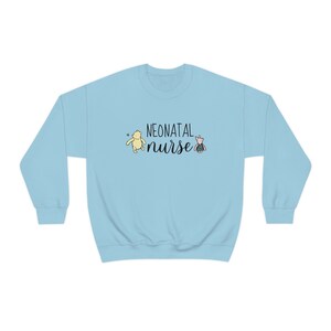 Neonatal Nurse Winnie the Pooh Sweatshirt NICU Nurse Sweatshirt NICU Nurse Sweater NICU Nurse Gift Nicu Nurse Crewneck Nicu Rn Gift Light Blue