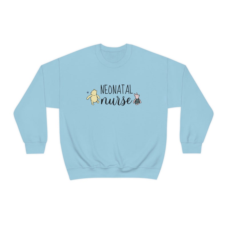 Neonatal Nurse Winnie the Pooh Sweatshirt NICU Nurse Sweatshirt NICU Nurse Sweater NICU Nurse Gift Nicu Nurse Crewneck Nicu Rn Gift Light Blue