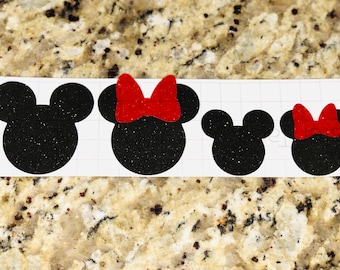 Glitter Mouse Ears Car Family Decal - Family Car Decals