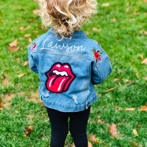 Stones Kid Denim Jacket-Child Denim Jacket-Stones Child Jacket-Stones Children Clothes-Mom & Dad Stones Denim-Adult Stones Denim Jacket