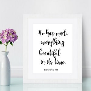 Bible Verse Print |  Ecclesiastes 3:11 | Scripture Wall Art