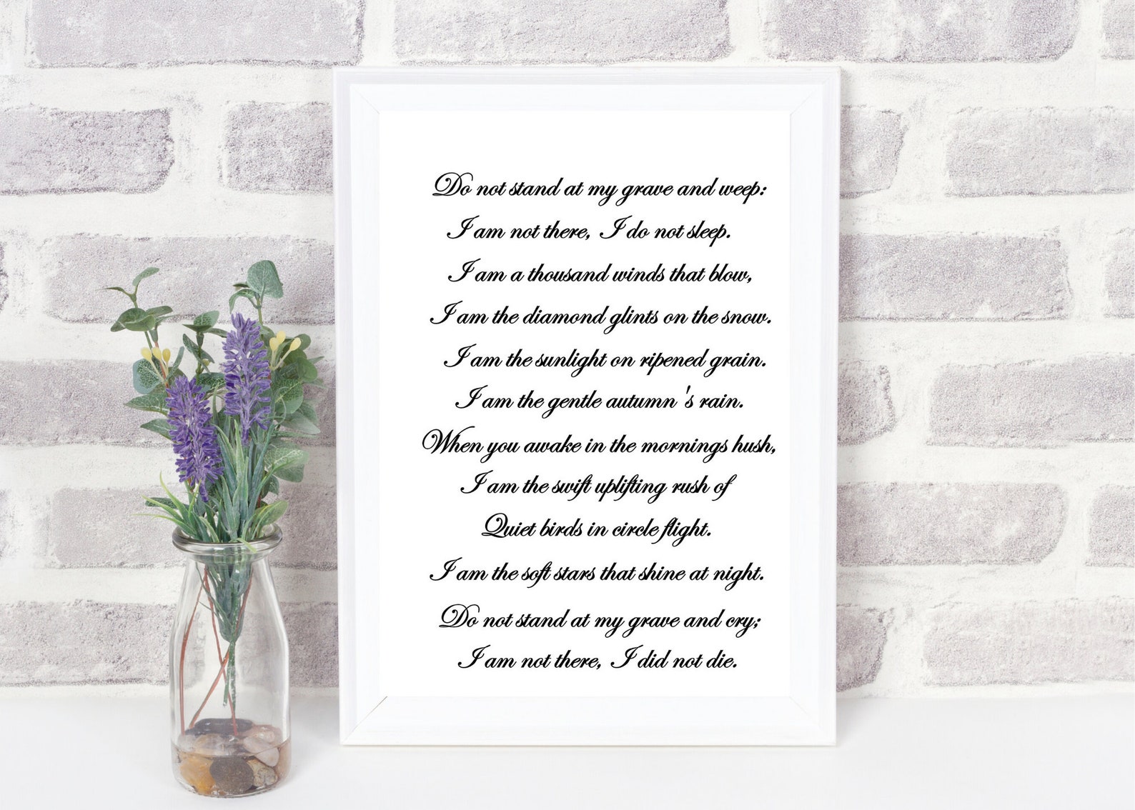 Printable Quote, Do Not Stand at My Grave and Weep, in Loving Memory Quote Etsy