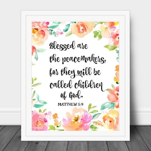 Inspirational Print, Beatitudes Print, Bible Verse Scripture, Printable Quote