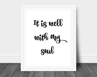 It Is Well With My Soul Print | Christian Hymn Lyrics (Digital Download)