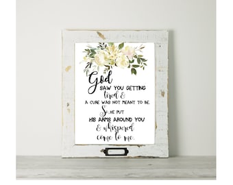 Memorial Sign, God Saw You Getting Tired, In Loving Memory