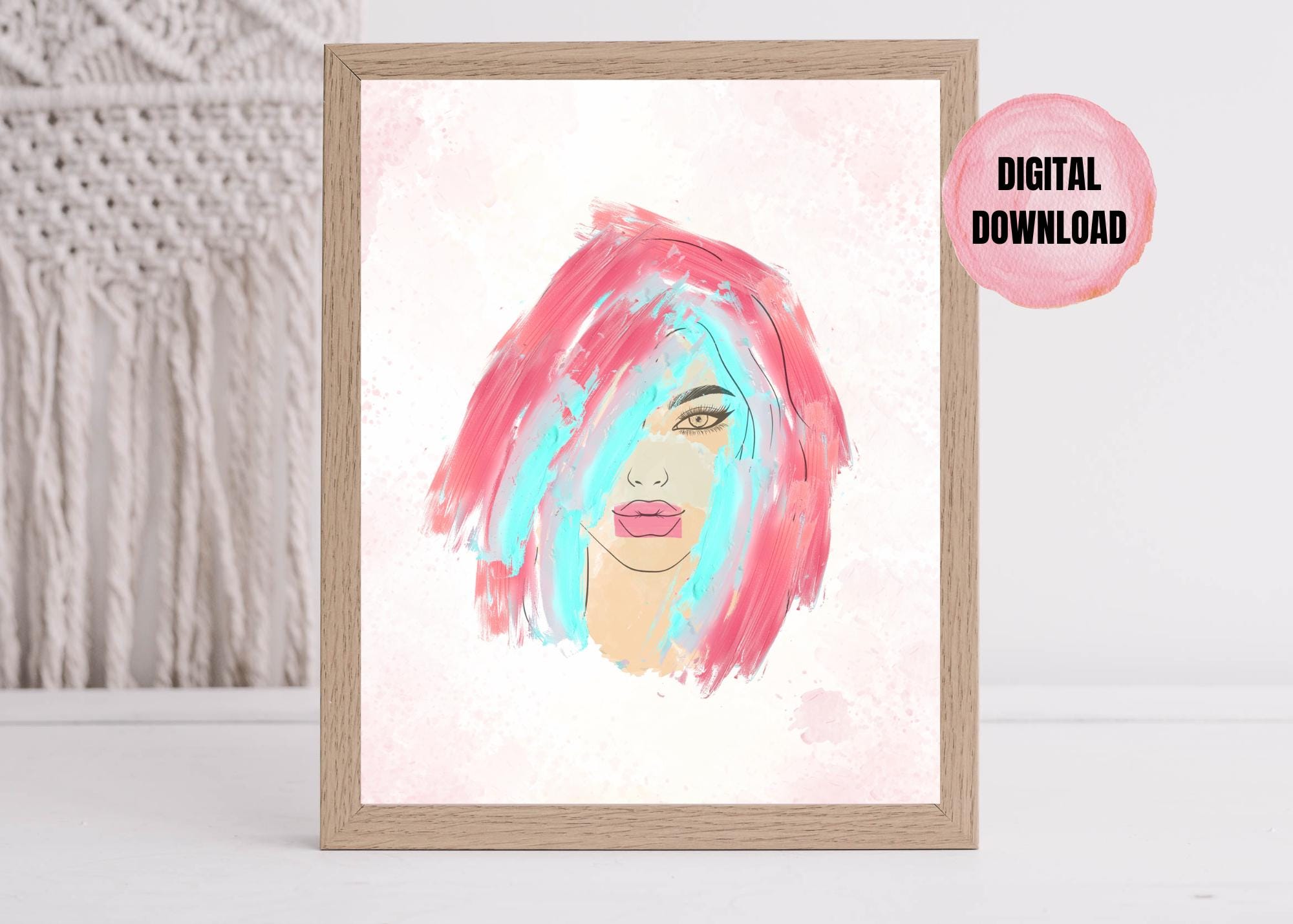 Minimalist Woman Line Art Print, Female Face Wall Art, Boho Line ...