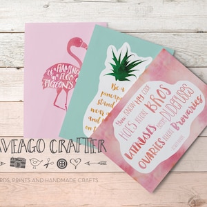 Cartes postales de citation amusantes et inspirantes / cartes-notes - série 1.  Sois un flamant. Soyez un ananas et Lesley Knope parcs et de loisirs
