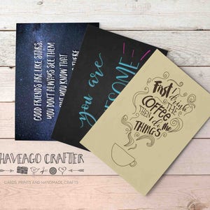 Amusant et citation cartes postales / cartes de correspondance - série 7. Les amis sont comme les étoiles, vous êtes génial, tout d’abord boire le café jaune.