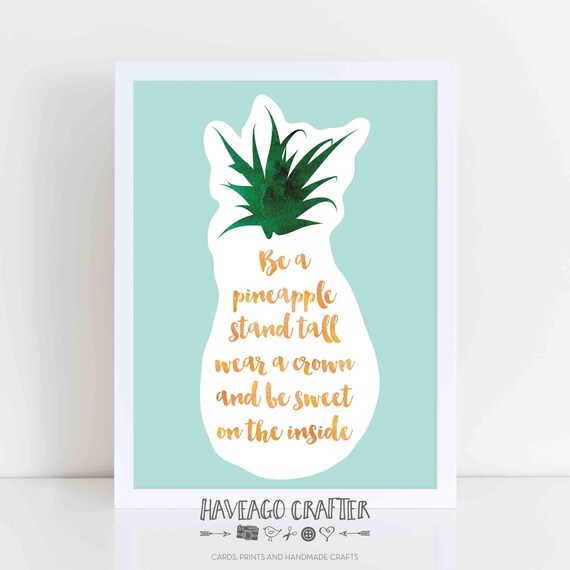 Etre Une Citation Ananas Impression Etsy