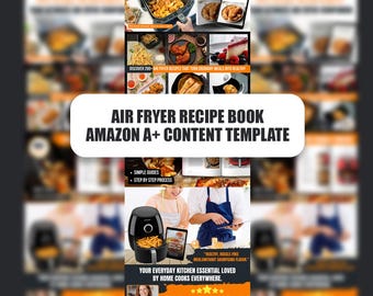 Air Fryer Recipe Book A+ Content Template | Amazon CANVA Design 5 pages