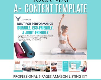 Yoga Mat A+ Content Templates: Editable Canva EBC Design