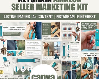 Keychain Amazon Listing bundle| Canva A+ Content & Product Images | social media | Keychain Seller Marketing Kit