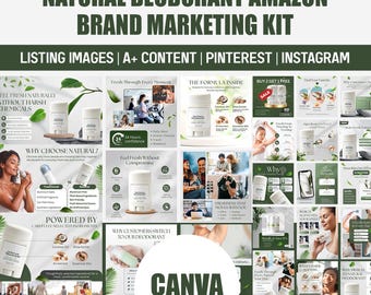 Natural Deodorant Amazon Listing Kit | Canva Listing Images & A+ Content | Beauty Brand Marketing Templates