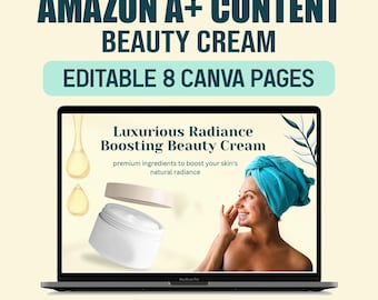 Beauty Cream A+ Content Canva Template | Skincare Product EBC Design Kit