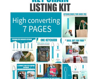 Keychain Listing Kit | Canva Product Image Templates (Digital Download)
