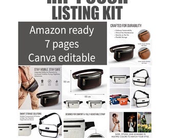 Belt Bag Product Listing Template | Amazon Waist Bag Listing Images | Canva Editable Seller Kit