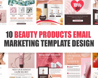 Beauty Product Email Marketing Templates | Skincare & Cosmetics Canva Newsletter Design Kit