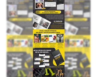 KDP Fitness Journal A+ Content Template | Workout Planner Amazon EBC Canva Design