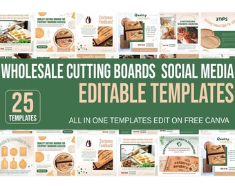 Wholesale cutting boards  social media, cutting board instagram. promotional template, social media templates, CANVA, engraved wooden boards