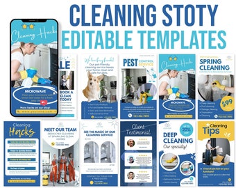 Cleaning service social media templates, Instagram Story template, cleaning service Instagram templates, cleaning Instagram story, cleaning