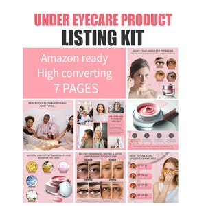 Under Eye Patches Listing Images | Amazon Canva Seller Templates | Digital Download